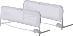 lot 10686 image: Dream On Me Adjustable Mesh Bed Rail, Two Height Levels, No Assembly required, Compatible with Adult Twin Size Beds, Equipped with Guard Gap, Durable Nylon Fabric Mesh, white (Pack of 2 )