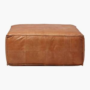 lot 10701 image: $$$ Leather Cover for Large Brown Ottoman Pouf
