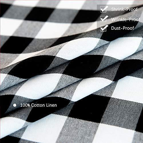 lot 46004 image: Buffalo Plaid Rectangle Tablecloth Cotton Linen Check Plaid Table Cover for Christmas Party Wedding Table Decoration ( 55 x 70 Inch, White & Black )