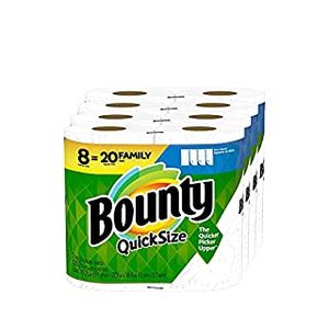 lot 11616 image: Bounty Quick Size Paper Towels, White, 4 Packs Of 2 Family Rolls  8 Family Rolls, 128 Count (Pack of 8) (B07MHJFRBJ)