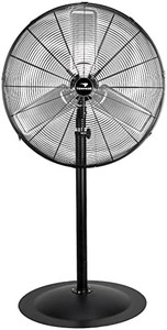 lot 11633 image: Tornado - 30 Inch Commercial Industrial 3 Aluminum Blade Stationary Pedestal Oscillating Fan, High Velocity 8500 CFM, UL Safety Listed, 3 Years Warranty