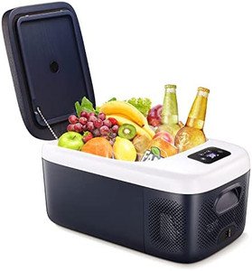 lot 21641 image: Car Refrigerator 17 Qt (16L), Portable Electric Refrigerator with 1224V DC and 120-240V AC, Car Fridge, 12V Small Fridge for Car, RV, Camping and Home Use