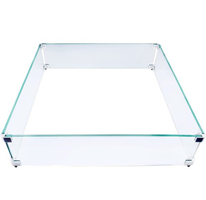 lot 31758 image: GasSaf 23.5 Inch Fire Pit Wind Guard Fits for 28, 30, 32, 35, 38 Inch Fire Table and 18-22 Inch Square Drop-in fire Pit Burner pan, 516 Inch Thick (23.5 x 23.5 x 6)