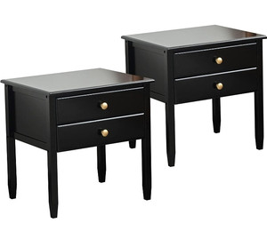 lot 31771 image: Maydear Bamboo Nightstand (ONLY ONE), Modern Bedside Table with Drawer, Wooden End Table Sofa Side Table for Bedroom, Living Room, Black