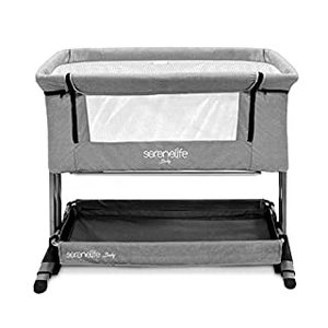 lot 31780 image: Portable Crib for Newborn Baby - Foldable Travel Pack n Play Crib, Baby Bedside Sleeper and Toddler Playpen  Playard, Easy Fold Bassinet, Easy to Move with Locking Wheels (B09RRQKQ6S)
