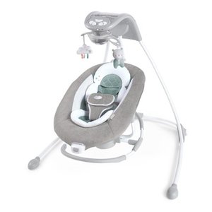lot 31783 image: Ingenuity InLighten 2-in-1 Baby Swing & Rocker - Cool Mesh, Vibrations & Lights - Pemberton
