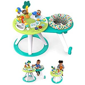 lot 41704 image: Bright Starts Around We Go 2-in-1 Walk-Around Baby Activity Center & Table, Tropic Cool, Ages 6 Months (B08NVJKZ6W)