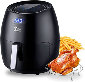 lot 41733 image: Air Fryer 6.9QT6.5L, Uten 1700W High-power 8 in 1 Deep Frying Mode, Rapid Heating up, Non-Stick Oven, Oilless Cooking, Fast Heat upTime Control, LED Digital Touchscreen, Black