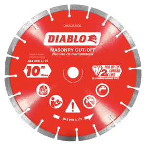 lot 41742 image: Diablo-DMADS1000 10in. Diamond Segmented Cut-Off Discs for Masonry