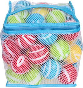 lot 41745 image: KC CUBS BPA Free Crush Proof Plastic Ball, Pit Balls, Tent, Playhouse, Bounce House, Kids Room - 4 Primary Bright Colors in Reusable and Durable Storage Mesh Bag with Zipper