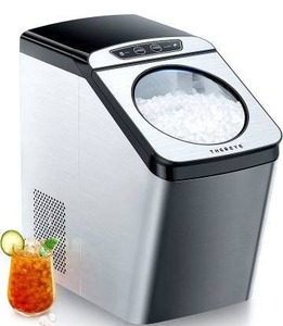 lot 21648 image: Thereye Countertop Nugget Ice Maker, Pebble Ice Maker Machine, 30lbs Per Day, 2 Ways Water Refill, 3Qt Water Reservoir & Self-Cleaning, Stainless Steel Finish Ice Machine for Home Office Bar Party
