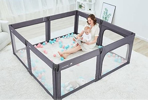 lot 21656 image: Baby Playpen, Extra Large Play Center Yards Play Pens for Babies, Foldable Gate Playpen with Bottom Baby Fence Play Area Safety Kids Playpen,