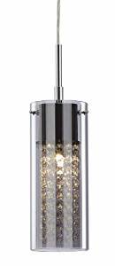 lot 3310 image: Sloan, IPL178B01CH9, 1 Lt Cord Pendant, Plated Glass & Crystal, 60W G9, 4 34 W x 64 14 H