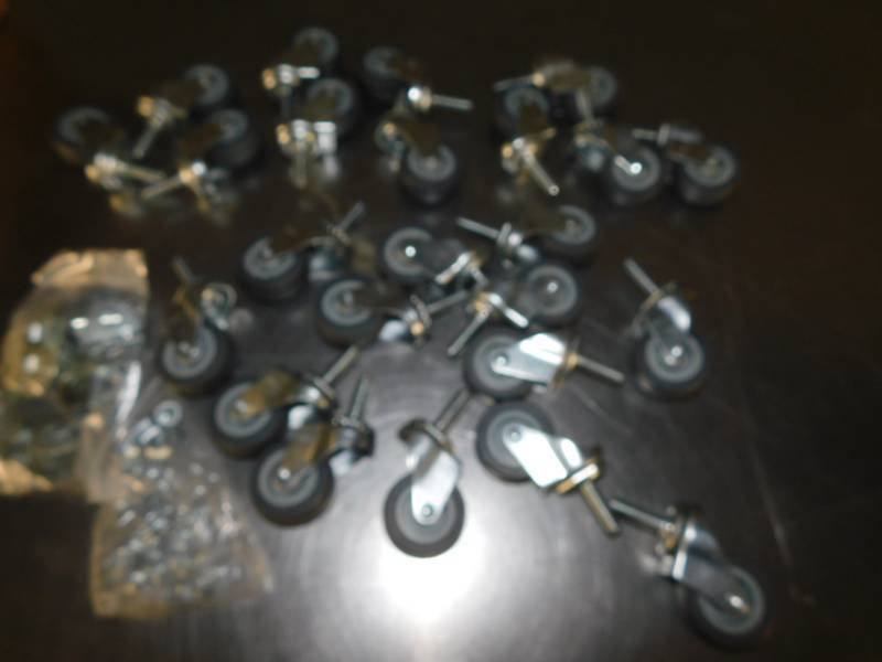 lot 3143 image: Large Lot of Casters With Mounting Hardware