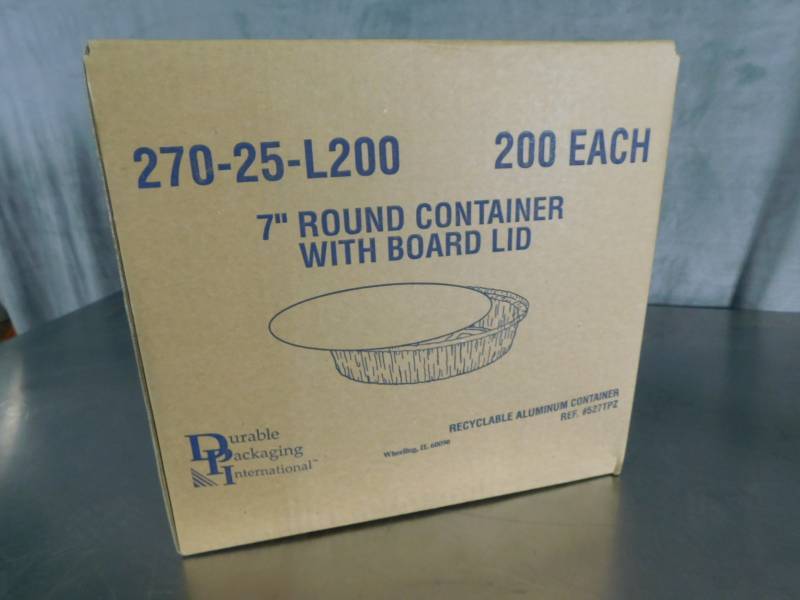 lot 3279 image: Case of 7 Round Aluminum Containers With Board Lids