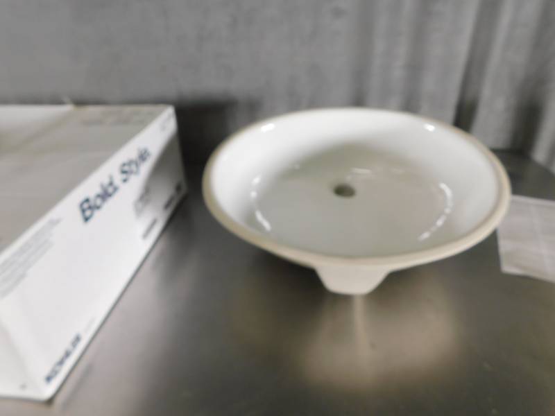 lot 3341 image: KOHLER K-2210-0 Caxton Undercounter Bathroom Sink, White