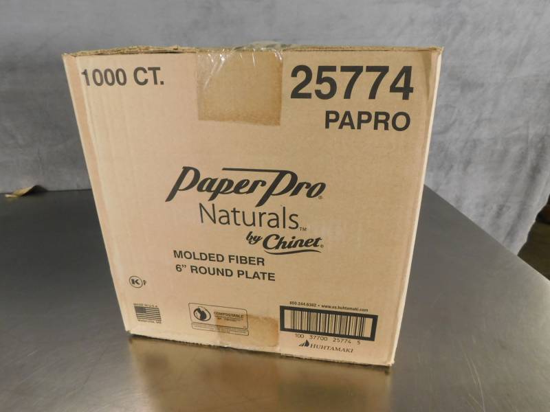 lot 3389 image: Case of Paper Pro Naturals Molded Fiber 6 Round Plates