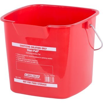 lot 2996 image: Case of 12 Carlisle 1182905 6-qt Square Sanitizing Pail - Red