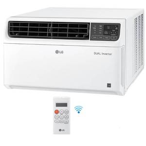 lot 61400 image: LG Electronics 14,000 BTU 115-Volt Dual Inverter Smart Window Air Conditioner LW1522IVSM Cools 800 Sq. Ft. with Remote, Wi-Fi Enabled