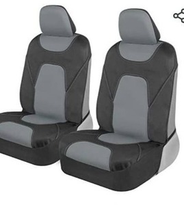 lot 62967 image: Motor Trend AquaShield Car Seat Covers for Front Seats, Gray �� Two-Tone Waterproof Seat Covers for Cars, Neoprene Front Seat Cover Set, Interior Covers for Auto Truck Van SUV