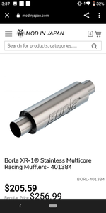 lot 62970 image: Borla XR-1� Stainless Multicore Racing Mufflers