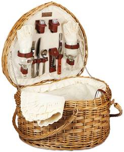 lot 62981 image: Picnic Time Heart Picnic Basket
