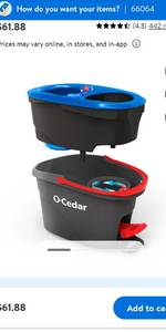 lot 62993 image: O-Cedar EasyWring RinseClean Spin Mop and Bucket System, Hands-Free System