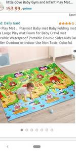 lot 62994 image: Baby Play Mat ��Playmat Baby mat Baby Folding mat Extra Large Play mat Foam for Baby Crawl mat Reversible Waterproof Portable Double Sides Kids Baby Toddler Outdoor or Indoor Use