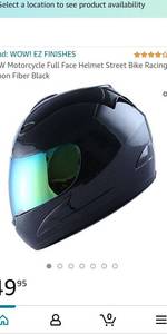 lot 63004 image: WOW Motorcycle Full Face Helmet Street Bike Racing Carbon Fiber Black