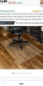 lot 63009 image: Transparent Floor Mats WoodTile Protection Mat for Office & Home