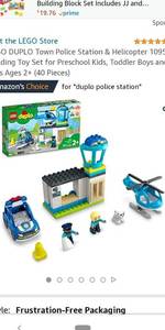 lot 63012 image: LEGO DUPLO Town Police Station & Helicopter 10959 Building Toy Set for Preschool Kids, Toddler Boys and Girls Ages
