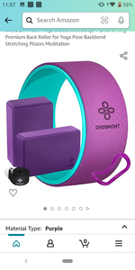 lot 63013 image: Overmont 5-in-1 Set, 1 Yoga Wheel for Back Pain- 13x 5in, 2 EVA Foam Yoga Blocks with Strap, 1 Extend Ring Premium Back Roller for Yoga Pose Backbend Stretching Pilates Meditation