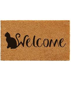 lot 63015 image: Feline Welcome 17 x 29 CoirVinyl Doormat Bedding