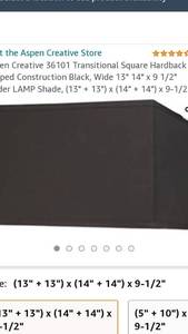 lot 63016 image: Aspen Creative 36101 Transitional Square Hardback Shaped Construction Black