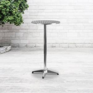 lot 63041 image: Flash Furniture 23.25 Round Aluminum Indoor-Outdoor Bar Height Table with Flip-Up Table
