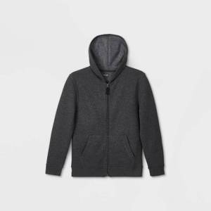lot 63077 image: Boys Adaptive Abdominal Access Fleece Zip-Up Sweatshirt - Cat & Jack Gray XL
