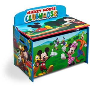 lot 63085 image: Disney Mickey Mouse Deluxe Wood Toy Box by Delta Children Greenguard Gold Certified