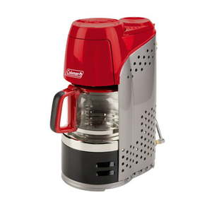 lot 63113 image: Coleman QuikPot Portable Propane Coffee Maker with Machine-Washable Cup Red