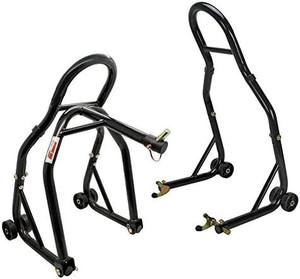 lot 63116 image: Extreme Max 5600.3223 Sport Bike Front & Rear Spool-Style Lift Stand with Triple Tree Attachment , black