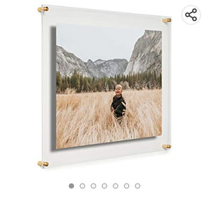 lot 63118 image: Cool Modern Frames Clear Floating Double Panel Acrylic Picture Frame, 21X 27
