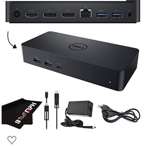 lot 63133 image: Dell D6000S Universal Docking Station - USB-CUSB-A PowerShare Options - Supports one 5K or Three 4K Displays - Up to 65W of Power Delivery - Boomph Dock Starter Pack