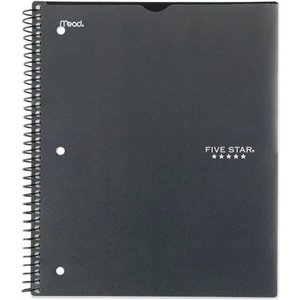 lot 63146 image: Spiral Notebook 1 Subject Wide Ruled Customizable - Assorted Colors by Five Star. 12 PACK