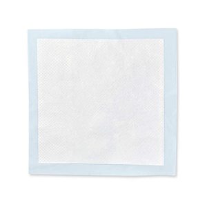 lot 63159 image: Amazon Basics Dog and Puppy Pee Pads with Leak-Proof Quick-Dry Design for Potty Training, Standard Absorbency, Regular Size, 22 x 22 Inches - Pack of 150