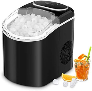 lot 63163 image: Ice Maker Machine Countertop, Portable Ice Maker with 26lbs24Hrs, 9 Cubes Ready in 7 Minutes, Self Cleaning, Transparent Window