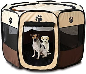 lot 63164 image: Horing Pop Up Tent Pet Playpen Carrier Dog Cat Puppies Portable Foldable Durable Paw Kennel,MEDIUM
