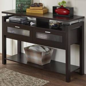 lot 63194 image: Furniture of America Bullens Open Shelf Console Table in Espresso
