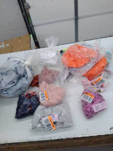 lot 63202 image: Box of miscellaneous Target items. Clothes(womens, kids, baby), purses, socks, pillows