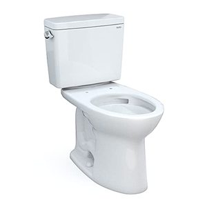 lot 63205 image: TOTO Drake Two-Piece Elongated 1.6 GPF TORNADO FLUSH Toilet with CEFIONTECT, Cotton White - CST776CSG#01