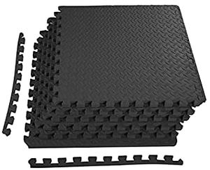 lot 63222 image: BalanceFrom Puzzle Exercise Mat with EVA Foam Interlocking Tiles (Black) (B074DSJLLY)