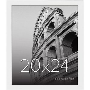 lot 63226 image: Americanflat 20x24 Poster Frame in White - Composite Wood with Polished Plexiglass - Horizontal and Vertical Formats for Wall with Included Hanging Hardware
